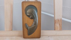 (K) beautiful small bronze relief of a prayer 10x20 cm in total size