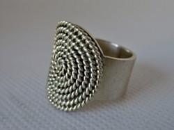 Beautiful old Hungarian handmade large silver ring