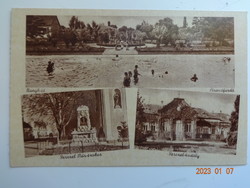 Old postal Weinstock postcard: Bonyhád - beach spa, Moor statue per minute, castle per minute