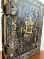 Antik csatos könyv 1897 "Makula nélkül való tükör" Mária- és Krisztus életrajz