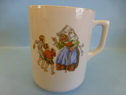 Antique Zsolnay story mug. Hansel and Gretel