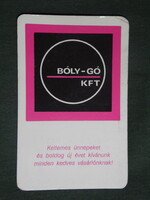 Kártyanaptár, Bóly-Gó KFT, Bóly 1991