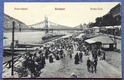 Budapest - Danube quay - market day, whirlwind / good photo postcard around 1910