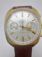 226T. Rare mutrix landeron 248 chronograph gold-plated men's watch 35mm