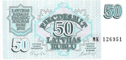 50 rubel rublu 1992 Lettország