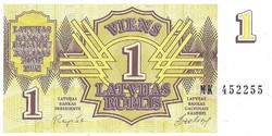 1 Ruble Rubles 1992 Latvia unc