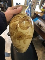 Kerámia váza, német, jelzett, 23 cm-es magasságú, vintage.