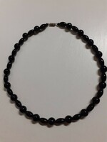 Nice condition retro black porcelain necklace with secure screw