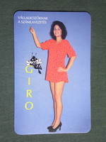 Kártyanaptár, Takarékszövetkezet, erotikus női modell, 1997