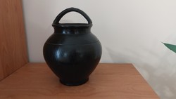 (K) beautiful juried black ceramic vase approx. 24 cm high