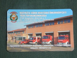 Kártyanaptár, Nagykáta tűzoltóság, tűzoltó teherautó, 2012