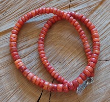 Beautiful sponge coral necklace of growing rondelle cut beads