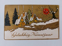 Old postcard Christmas embossed postcard