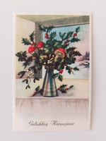 Régi képeslap karácsonyi levelezőlap magyal gomba