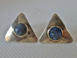 Beautiful old handcrafted silver earrings with lapis lazuli