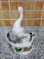 Russian Verbilki porcelain rarity pair of geese