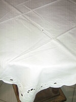 Beautiful vintage rosette tulip white tablecloth