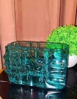 Vladislav urban - Czech union bohemia turquoise art deco design glass vase 1960s