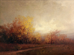 Zoltán Szentmiklóssy (1878-1916) twilight forest 100x75cm | autumn landscape hollósy simon mednyánszky landscape