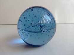 Muránói türkiz kék levélnehezék üveg gömb