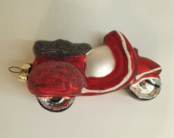 Glass Christmas tree decoration, motorcycle, vespa, incomplete