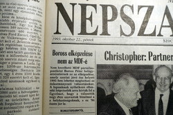 1993 október 22  /  NÉPSZABADSÁG  /  Újság - Magyar / Napilap. Ssz.:  25677
