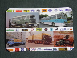 Card calendar, steering wheel companies, Ikarus bus, Rába truck, truck, 2017