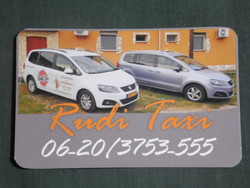 Card calendar, Rudi private taxi, cegléd, seat car, 2020