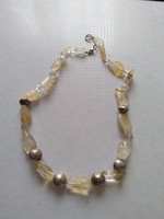 Citrine mineral stone necklace