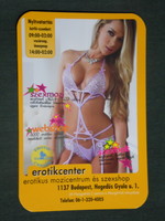 Card calendar, erotic center sex cinema Budapest, erotic female nude model, 2020