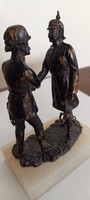 Original old bronze statue from Vienna. Joseph Francis and Emperor William. Rarity!