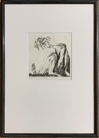 Rékassy Csaba (1937-1989) Ovidius - IV. Perseus, Atlas, Andromeda (1977) című rézmetszete /20x20 cm/