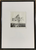 Csaba Rékassy (1937-1989) Ovid - vii. Medea's Escape (1977) c. Copper engraving /20x20 cm/