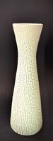 Retro repesztett mázas iparművészeti váza zöldes árnyalatú