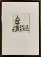 Csaba Rékassy (1937-1989) Ovid - vi. Niobe (1977) c. Copper engraving /20x20 cm/