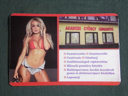 Card calendar, Kisipari, György Aradszki tire repairman, Békéscsaba, erotic female nude model, 2017