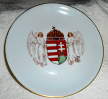 Kézzel festett címer mintával tányér