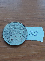 New Zealand new zealand 20 cents 1979 kiwi bird, copper-nickel, ii. Elizabeth 36.