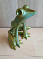 Retro large Zsolnay porcelain goat frog designer Palatine Judit