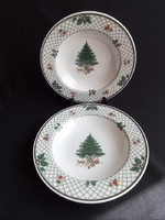 Pair of Christmas porcelain plates, 2 in one