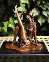 Revü táncosnő - bronz szobor