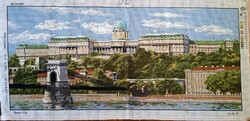 Large tapestry picture/ Buda castle, chain bridge/