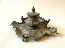 Elegant neo-baroque copper desk office calamari inkstand