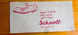 Schmoll cipőpaszta reklán számolócédula (verses, ritka)