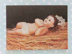 Old Christmas card Nativity scene