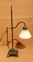 Art Nouveau bronze bank lamp table lamp. Adjustable.