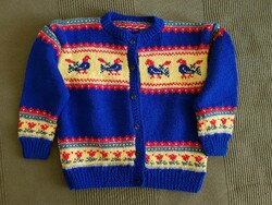 Hand-knitted retro children's cardigan