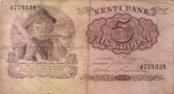 5 krooni korona 1929 Észtország 1. Ritka