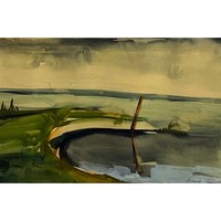 Ányos Viola (1872-1945) Fertő tó (akvarell-karton) - keretezve /számlát adunk/
