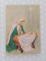 Régi karácsonyi képeslap betlehemi jelenet 1987